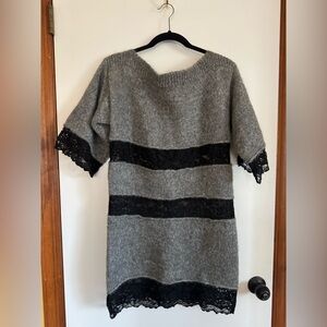 Dolce & Gabbana Lace & Wool Knit Dress | Made in Italy | IT 46 about a US 10